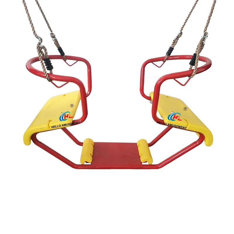 Double seats children interactive swings 1