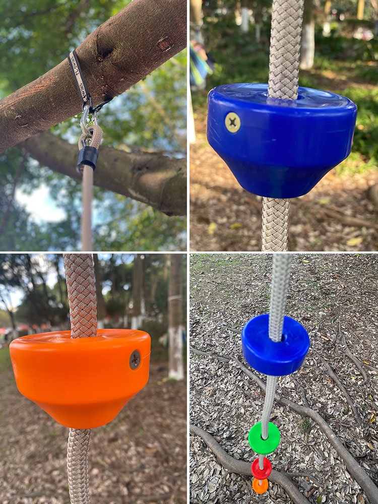 Colorful solid plastic small disc ball climbing rope accessories 4
