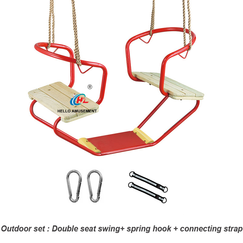 Double seats children interactive swings 5