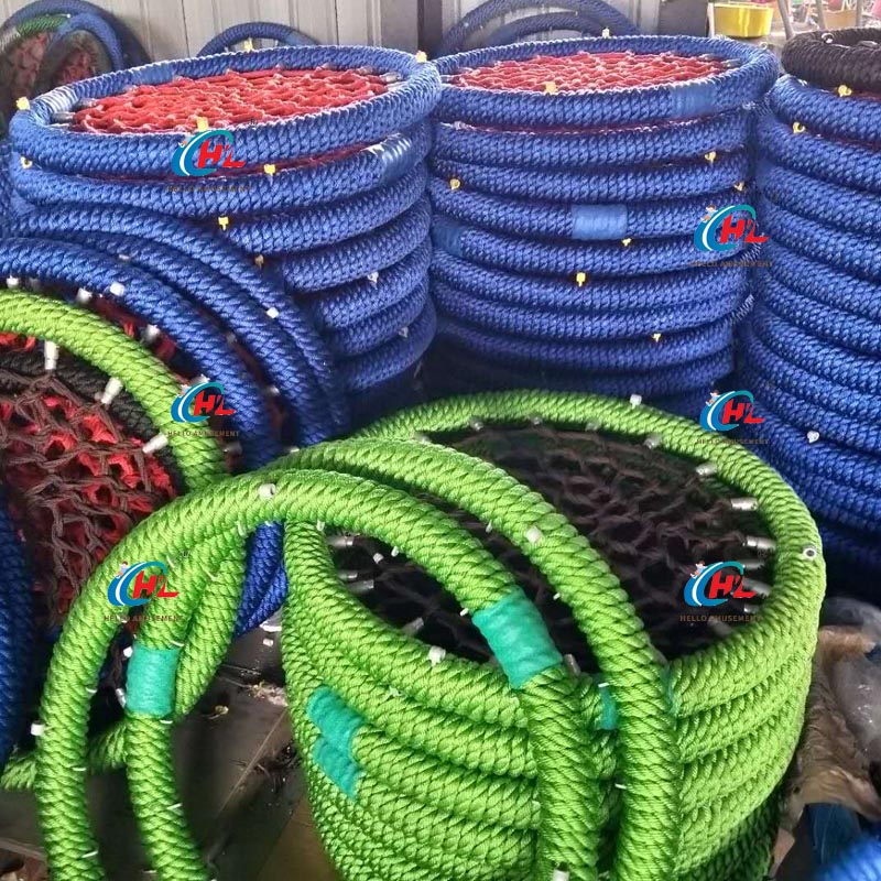 Soft Material 3-strand 22 mm Outdoor Playground Swing Winding Ropes 4